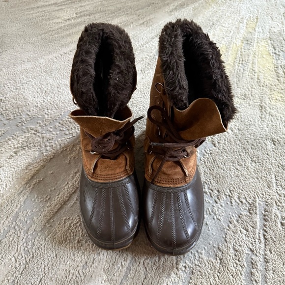 Sorel Steel Shank Leather brown boots Made in USA Winter Boots size 8 main image 9